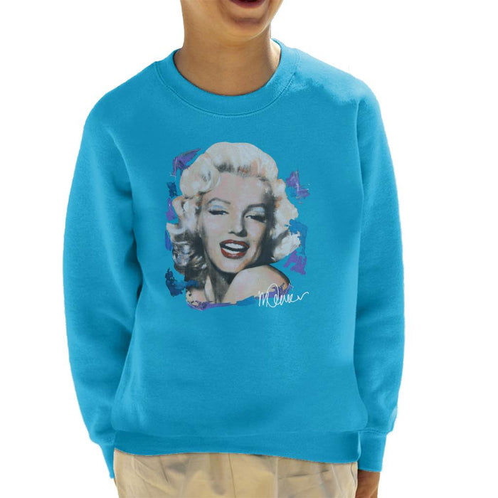 Sidney Maurer Original Portrait Of Marilyn Monroe Red Lips Kid's Sweatshirt