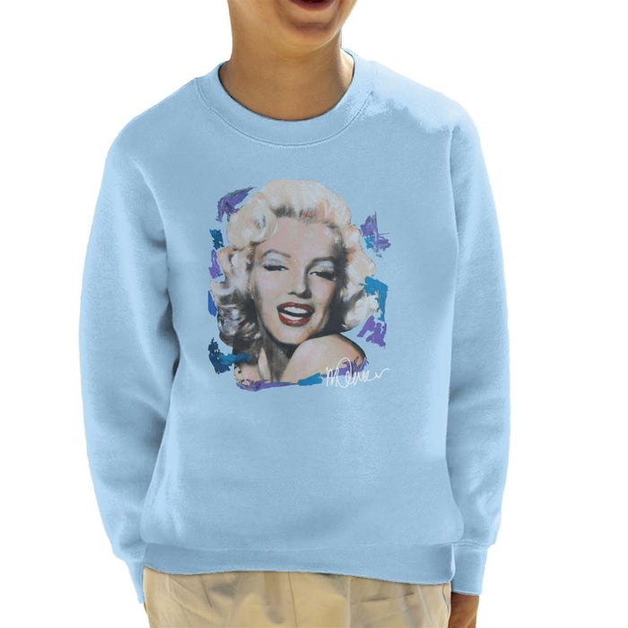 Sidney Maurer Original Portrait Of Marilyn Monroe Red Lips Kid's Sweatshirt