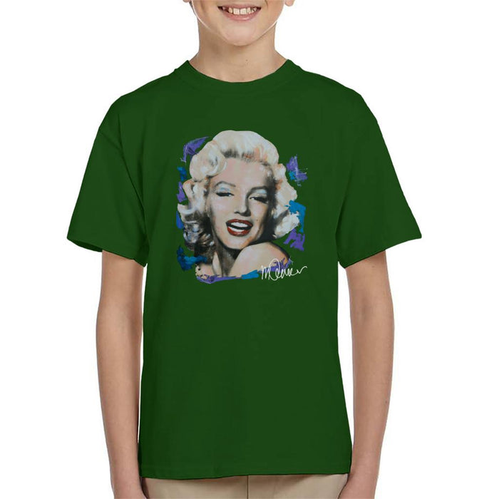 Sidney Maurer Original Portrait Of Marilyn Monroe Red Lips Kid's T-Shirt