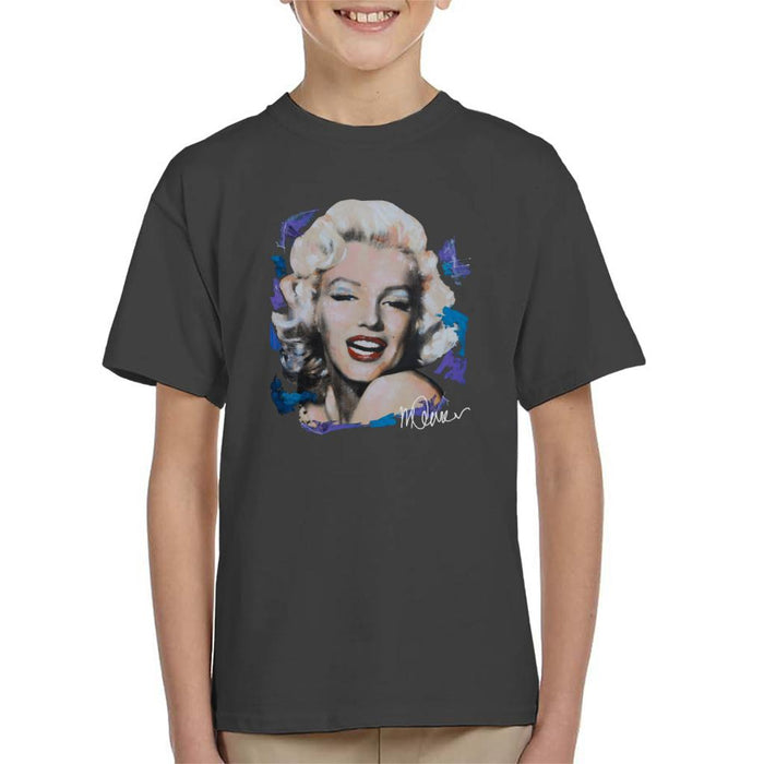Sidney Maurer Original Portrait Of Marilyn Monroe Red Lips Kid's T-Shirt