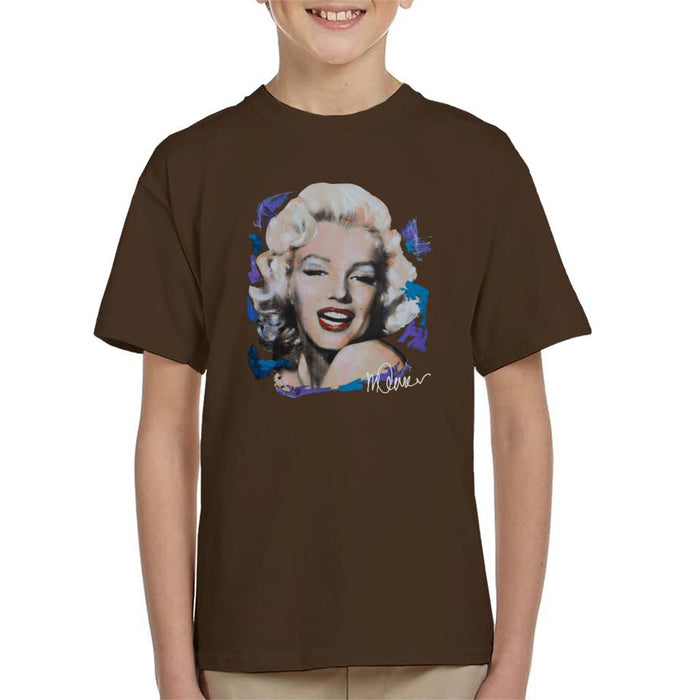 Sidney Maurer Original Portrait Of Marilyn Monroe Red Lips Kid's T-Shirt