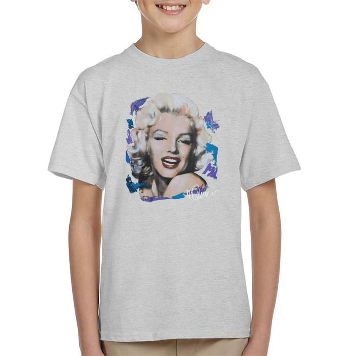 Sidney Maurer Original Portrait Of Marilyn Monroe Red Lips Kid's T-Shirt