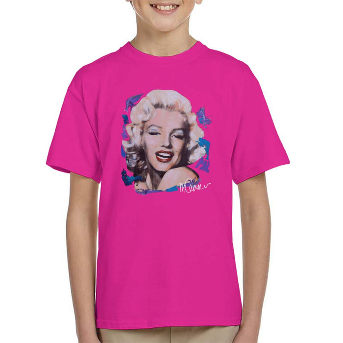 Sidney Maurer Original Portrait Of Marilyn Monroe Red Lips Kid's T-Shirt