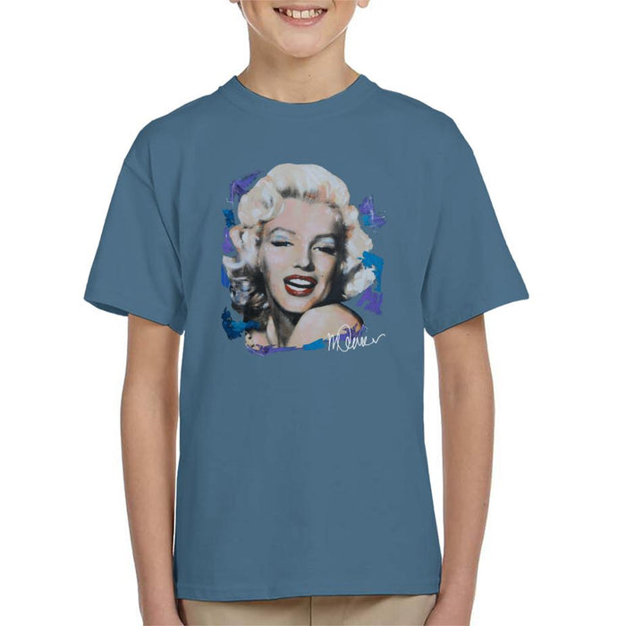 Sidney Maurer Original Portrait Of Marilyn Monroe Red Lips Kid's T-Shirt