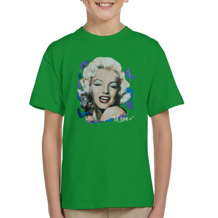 Sidney Maurer Original Portrait Of Marilyn Monroe Red Lips Kid's T-Shirt
