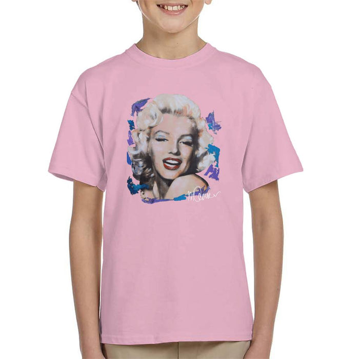 Sidney Maurer Original Portrait Of Marilyn Monroe Red Lips Kid's T-Shirt
