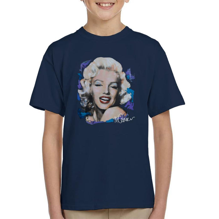 Sidney Maurer Original Portrait Of Marilyn Monroe Red Lips Kid's T-Shirt