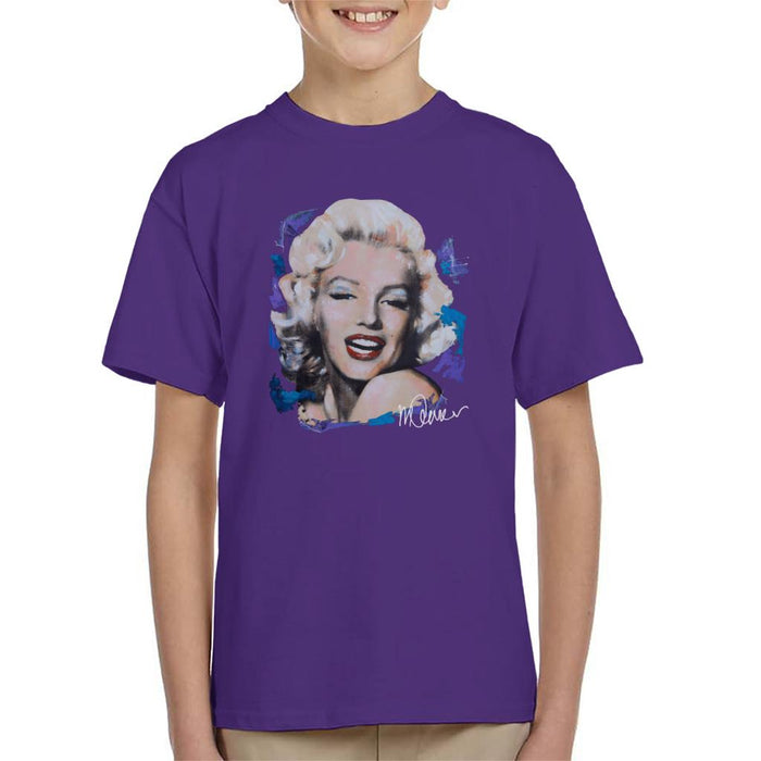 Sidney Maurer Original Portrait Of Marilyn Monroe Red Lips Kid's T-Shirt