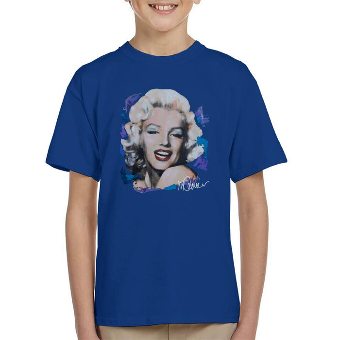 Sidney Maurer Original Portrait Of Marilyn Monroe Red Lips Kid's T-Shirt