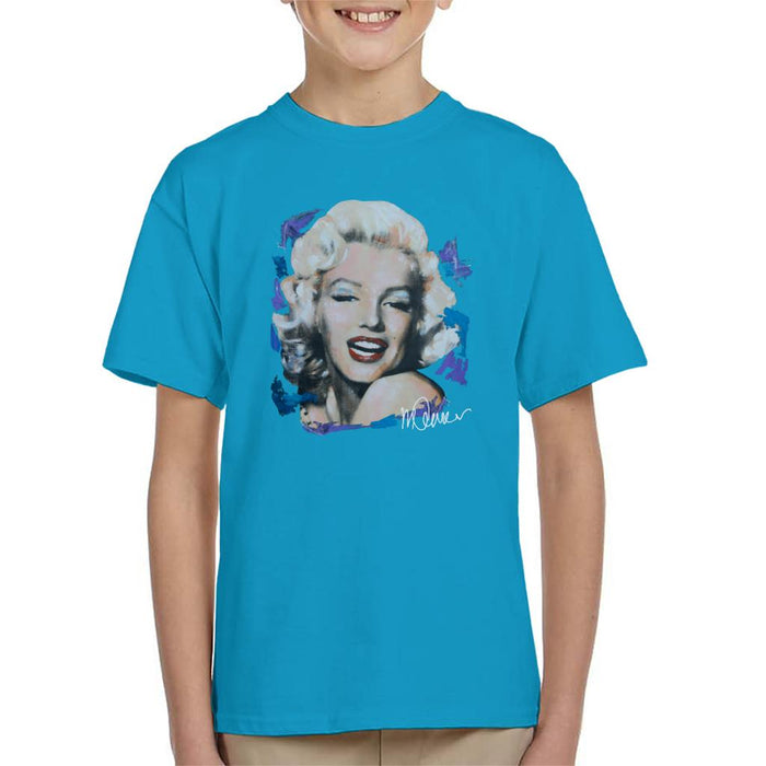 Sidney Maurer Original Portrait Of Marilyn Monroe Red Lips Kid's T-Shirt