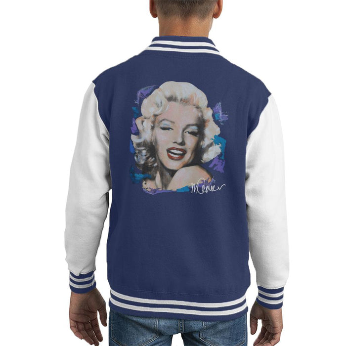 Sidney Maurer Original Portrait Of Marilyn Monroe Red Lips Kid's Varsity Jacket