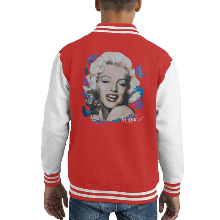 Sidney Maurer Original Portrait Of Marilyn Monroe Red Lips Kid's Varsity Jacket