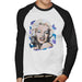 Sidney Maurer Original Portrait Of Marilyn Monroe Red Lips Men's Baseball Long Sleeved T-Shirt