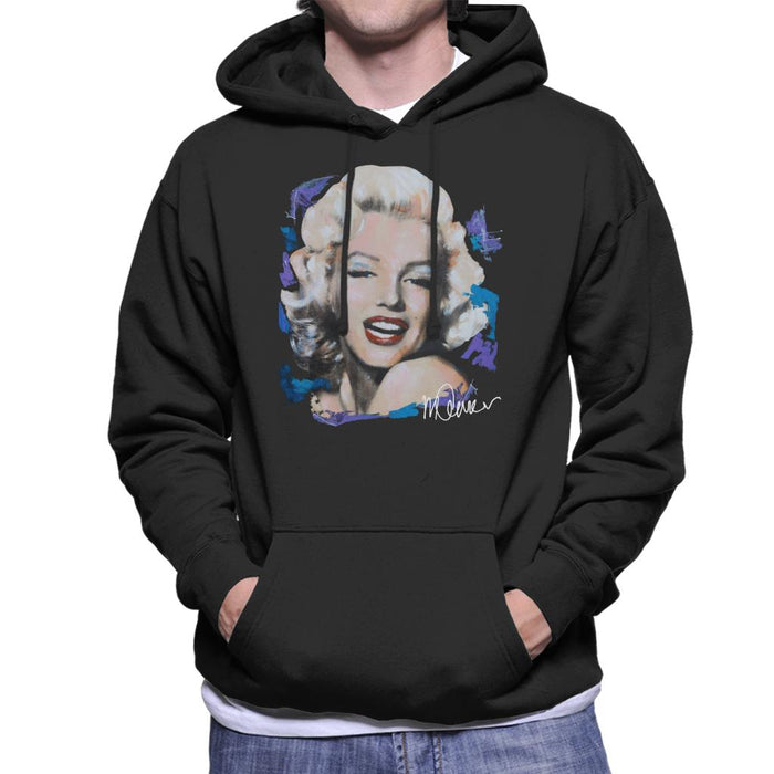 Sidney Maurer Original Portrait Of Marilyn Monroe Red Lips Men's Hooded Sweatshirt