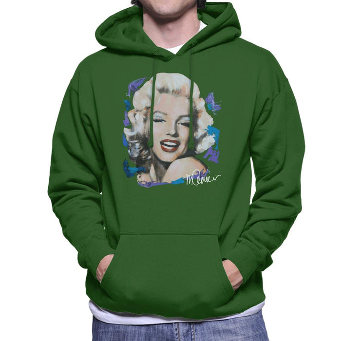 Sidney Maurer Original Portrait Of Marilyn Monroe Red Lips Men's Hooded Sweatshirt