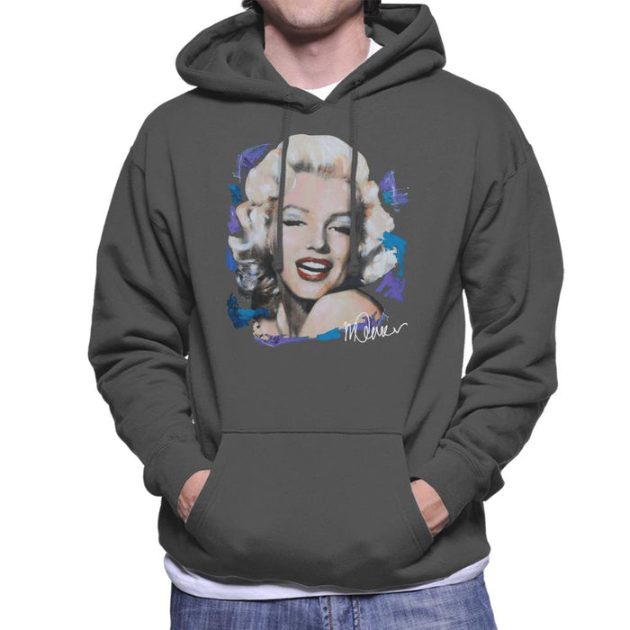 Sidney Maurer Original Portrait Of Marilyn Monroe Red Lips Men's Hooded Sweatshirt