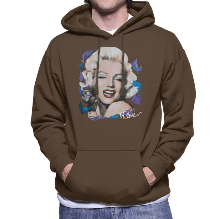 Sidney Maurer Original Portrait Of Marilyn Monroe Red Lips Men's Hooded Sweatshirt