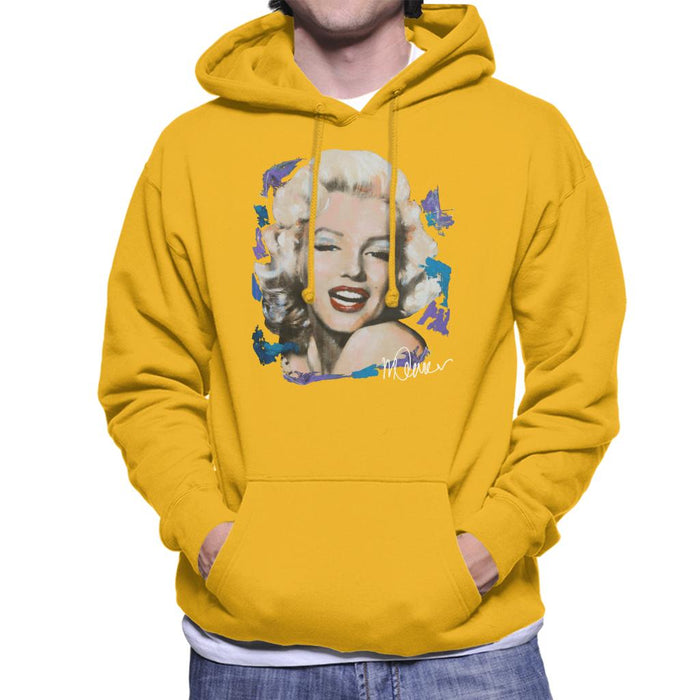 Sidney Maurer Original Portrait Of Marilyn Monroe Red Lips Men's Hooded Sweatshirt