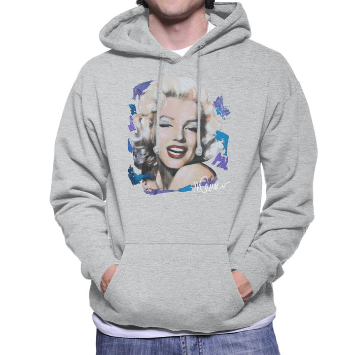 Sidney Maurer Original Portrait Of Marilyn Monroe Red Lips Men's Hooded Sweatshirt