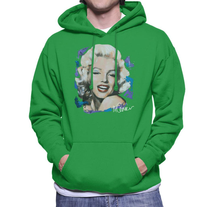 Sidney Maurer Original Portrait Of Marilyn Monroe Red Lips Men's Hooded Sweatshirt