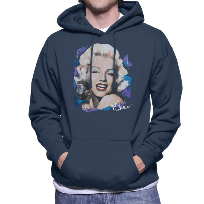 Sidney Maurer Original Portrait Of Marilyn Monroe Red Lips Men's Hooded Sweatshirt