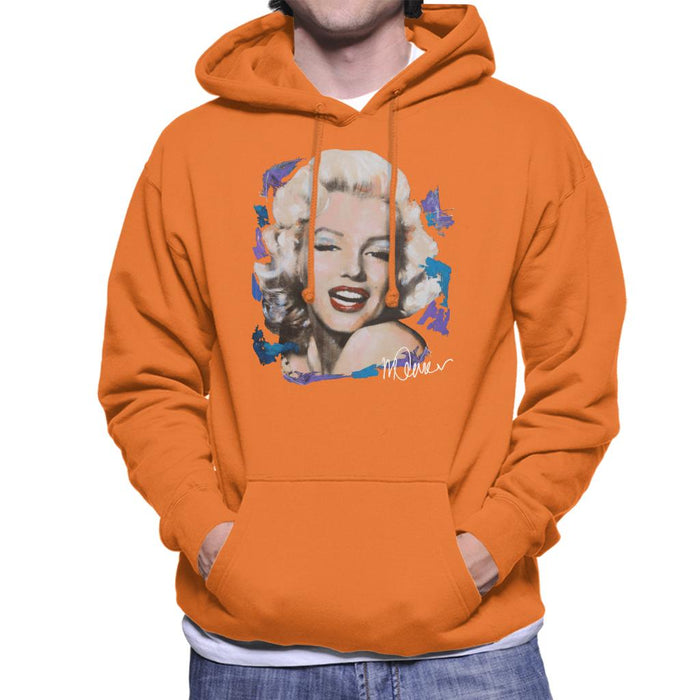 Sidney Maurer Original Portrait Of Marilyn Monroe Red Lips Men's Hooded Sweatshirt