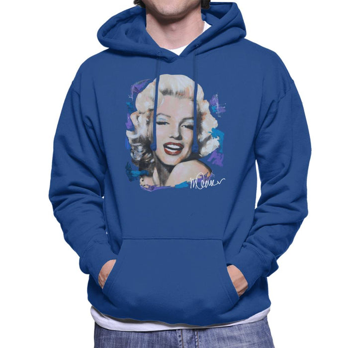Sidney Maurer Original Portrait Of Marilyn Monroe Red Lips Men's Hooded Sweatshirt