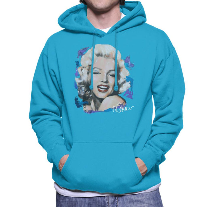 Sidney Maurer Original Portrait Of Marilyn Monroe Red Lips Men's Hooded Sweatshirt