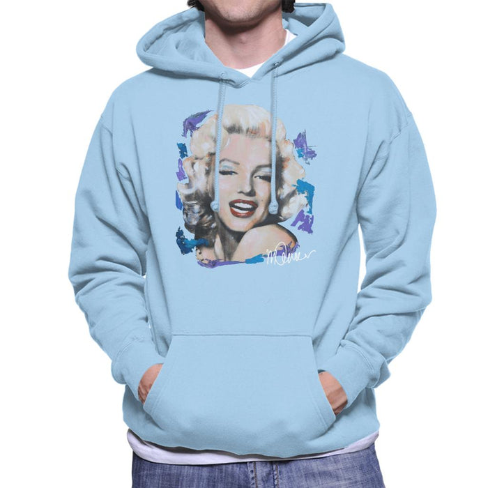 Sidney Maurer Original Portrait Of Marilyn Monroe Red Lips Men's Hooded Sweatshirt