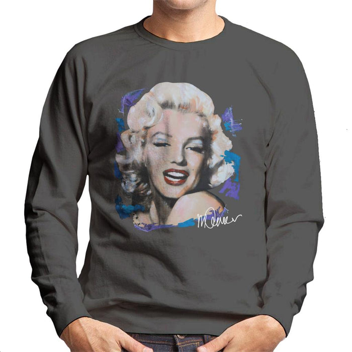 Sidney Maurer Original Portrait Of Marilyn Monroe Red Lips Men's Sweatshirt