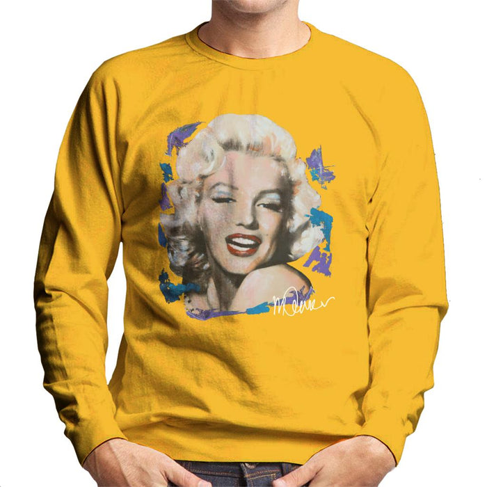 Sidney Maurer Original Portrait Of Marilyn Monroe Red Lips Men's Sweatshirt