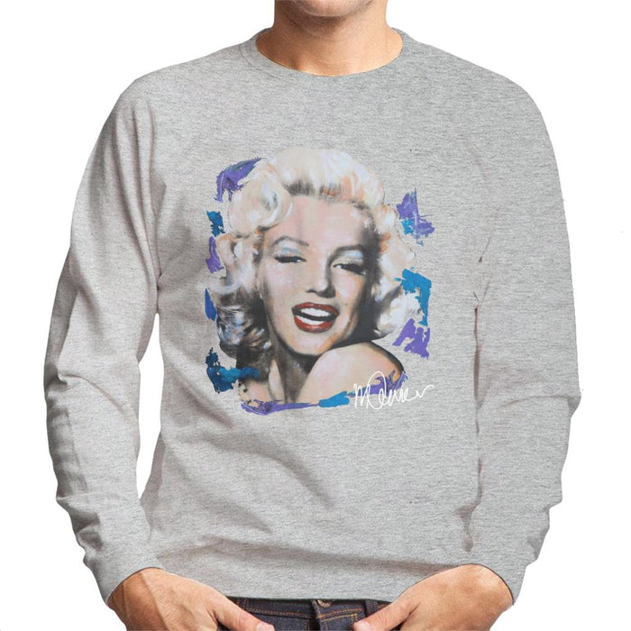 Sidney Maurer Original Portrait Of Marilyn Monroe Red Lips Men's Sweatshirt