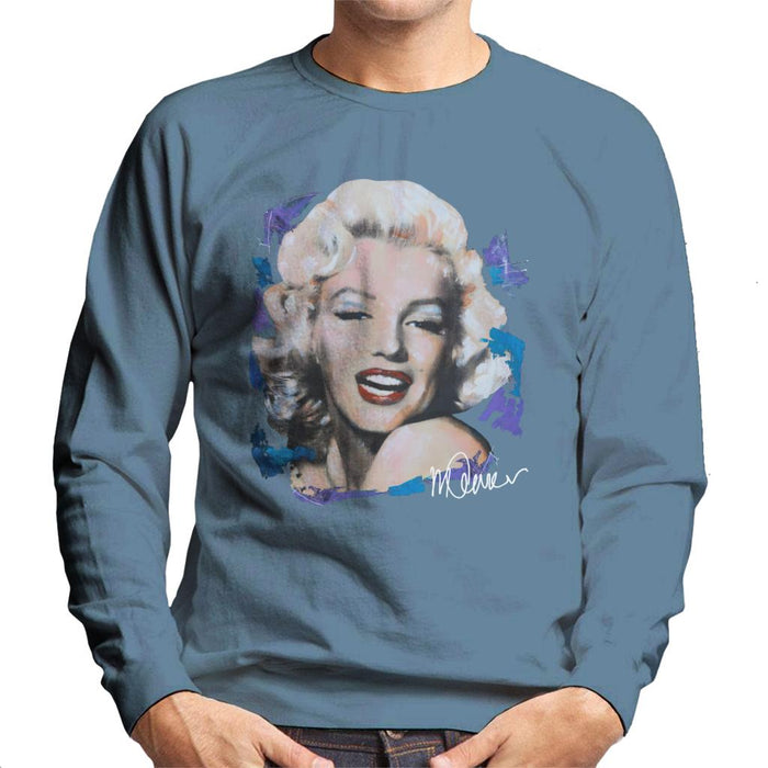 Sidney Maurer Original Portrait Of Marilyn Monroe Red Lips Men's Sweatshirt
