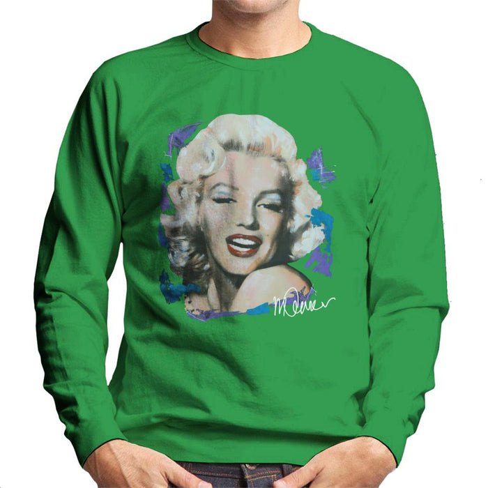 Sidney Maurer Original Portrait Of Marilyn Monroe Red Lips Men's Sweatshirt