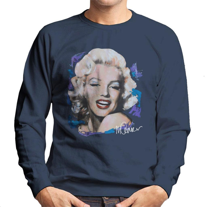 Sidney Maurer Original Portrait Of Marilyn Monroe Red Lips Men's Sweatshirt