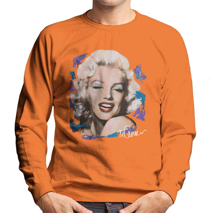 Sidney Maurer Original Portrait Of Marilyn Monroe Red Lips Men's Sweatshirt