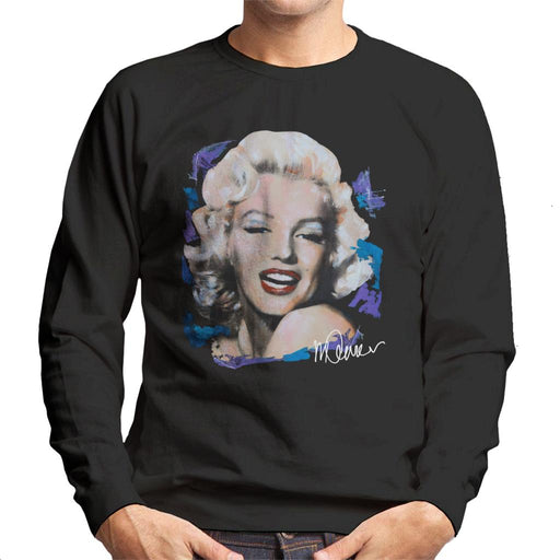 Sidney Maurer Original Portrait Of Marilyn Monroe Red Lips Men's Sweatshirt