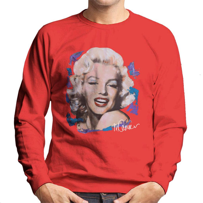 Sidney Maurer Original Portrait Of Marilyn Monroe Red Lips Men's Sweatshirt