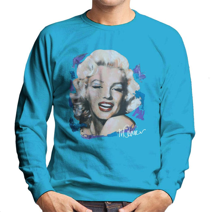 Sidney Maurer Original Portrait Of Marilyn Monroe Red Lips Men's Sweatshirt