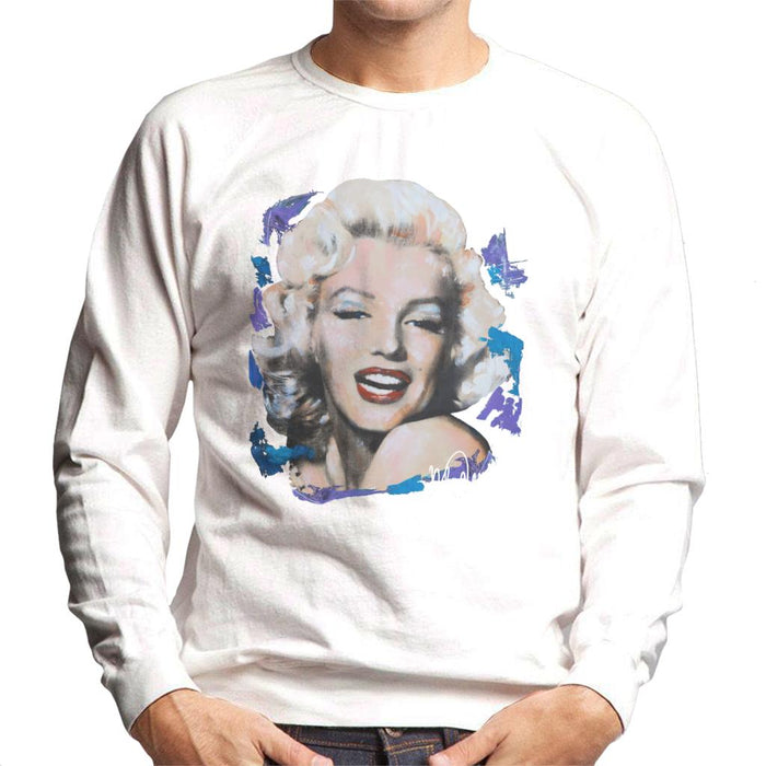 Sidney Maurer Original Portrait Of Marilyn Monroe Red Lips Men's Sweatshirt
