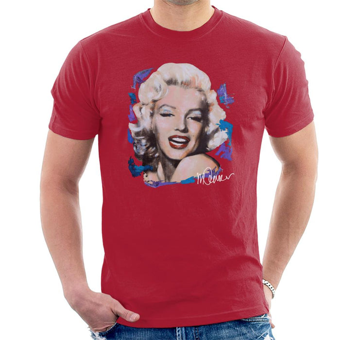 Sidney Maurer Original Portrait Of Marilyn Monroe Red Lips Men's T-Shirt