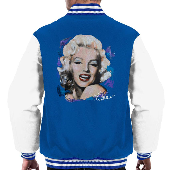 Sidney Maurer Original Portrait Of Marilyn Monroe Red Lips Men's Varsity Jacket