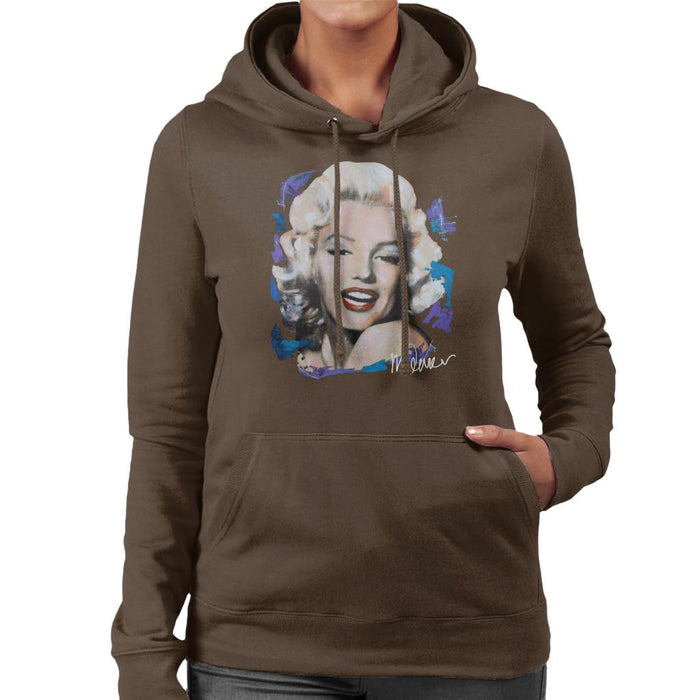 Sidney Maurer Original Portrait Of Marilyn Monroe Red Lips Women's Hooded Sweatshirt