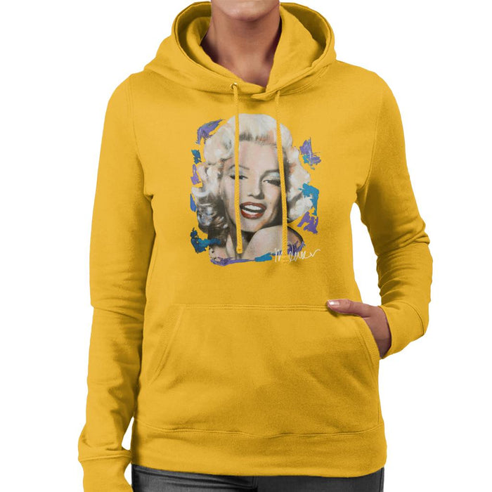 Sidney Maurer Original Portrait Of Marilyn Monroe Red Lips Women's Hooded Sweatshirt