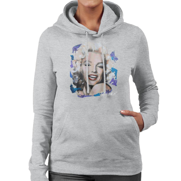Sidney Maurer Original Portrait Of Marilyn Monroe Red Lips Women's Hooded Sweatshirt