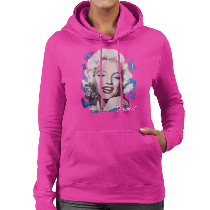 Sidney Maurer Original Portrait Of Marilyn Monroe Red Lips Women's Hooded Sweatshirt