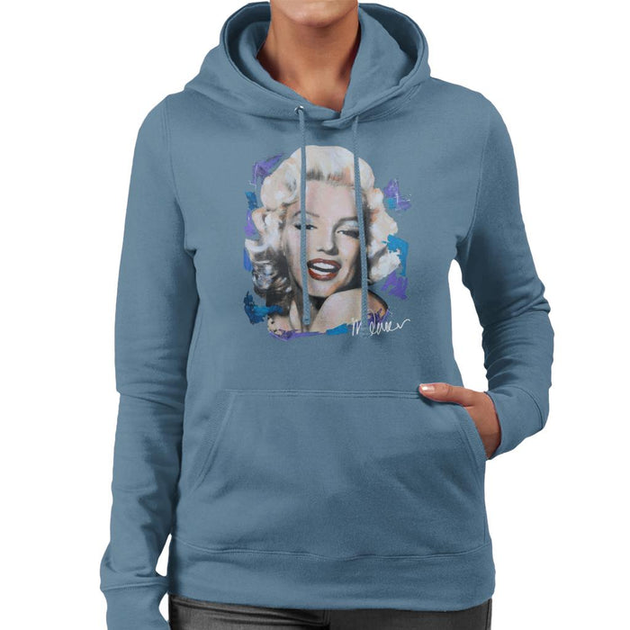 Sidney Maurer Original Portrait Of Marilyn Monroe Red Lips Women's Hooded Sweatshirt