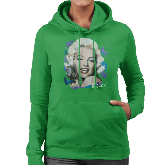 Sidney Maurer Original Portrait Of Marilyn Monroe Red Lips Women's Hooded Sweatshirt