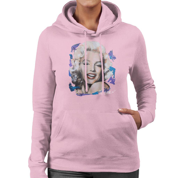 Sidney Maurer Original Portrait Of Marilyn Monroe Red Lips Women's Hooded Sweatshirt