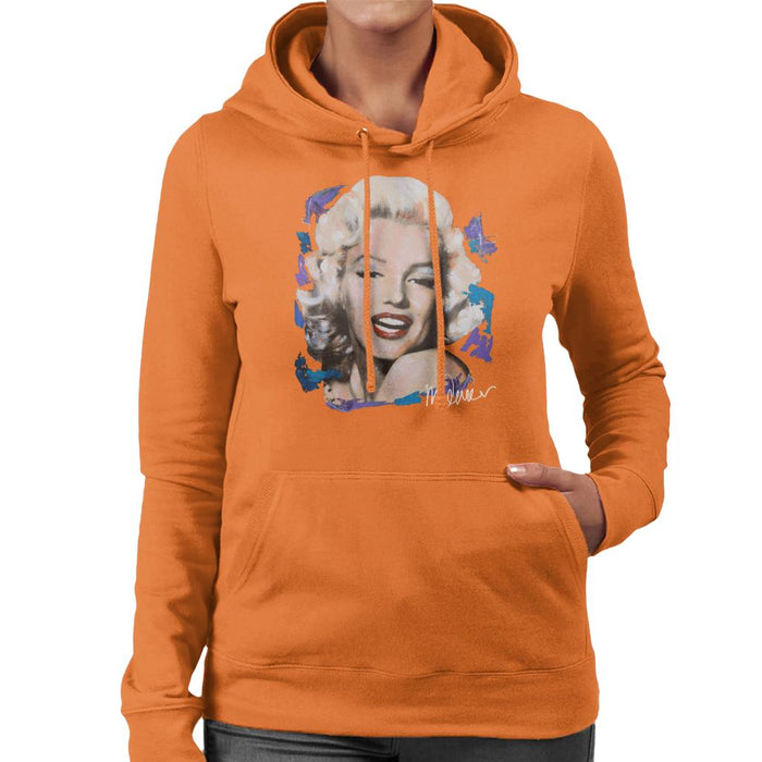 Sidney Maurer Original Portrait Of Marilyn Monroe Red Lips Women's Hooded Sweatshirt